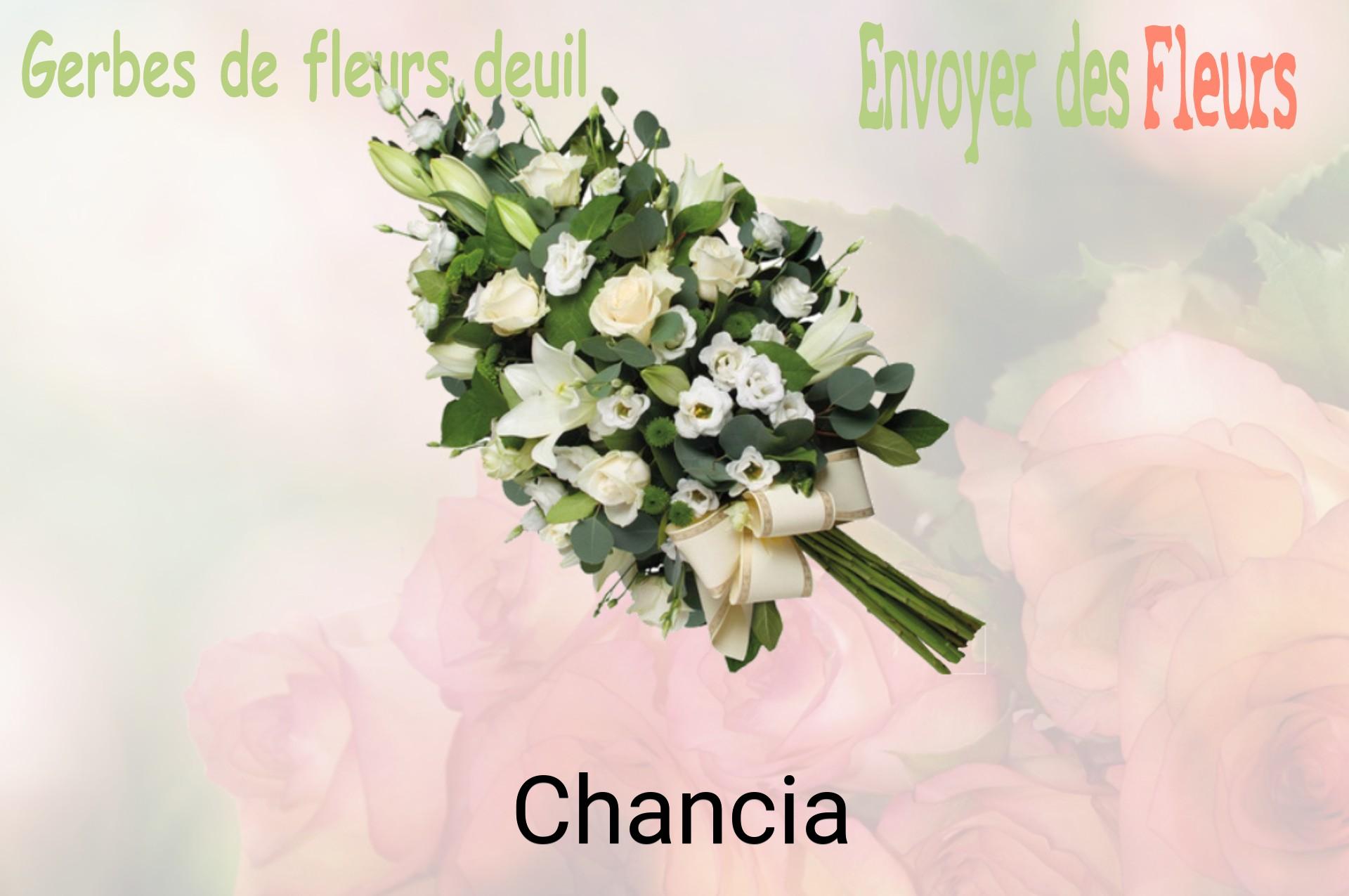 Gerbe de fleurs de deuil livrée à Chancia